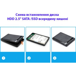 Кишеня зовнішня Dynamode 2.5" SATA/SSD HDD - USB 3.1 Type-C (DM-CAD-25317C)