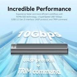 Кишеня зовнішня Vention SSD M.2 (NVME) M-key USB Type-C 3.2 10Gbps Heat Sink Aluminum (KPKH0)