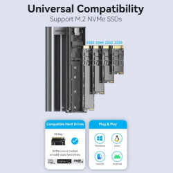 Кишеня зовнішня Vention SSD M.2 (NVME) M-key USB Type-C 3.2 10Gbps Heat Sink Aluminum (KPKH0)