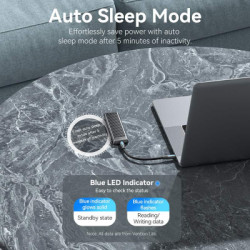 Кишеня зовнішня Vention SSD M.2 (NVME) M-key USB Type-C 3.2 10Gbps Heat Sink Aluminum (KPKH0)