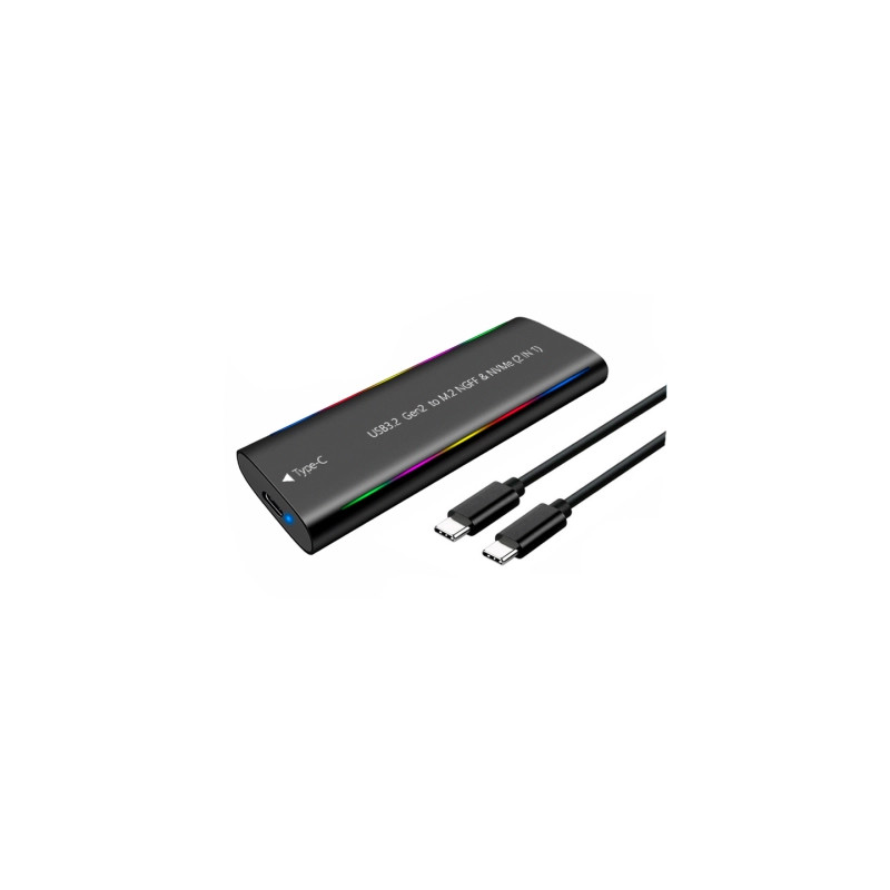 Кишеня зовнішня Dynamode M.2 SSD NVMe/SATA combo USB3.2 GEN2 Type-C aluminium black (DM-CAD-SSD10)