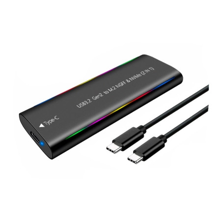 Кишеня зовнішня Dynamode M.2 SSD NVMe/SATA combo USB3.2 GEN2 Type-C aluminium black (DM-CAD-SSD10)