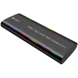Кишеня зовнішня Dynamode M.2 SSD NVMe/SATA combo USB3.2 GEN2 Type-C aluminium black (DM-CAD-SSD10)