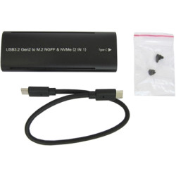 Кишеня зовнішня Dynamode M.2 SSD NVMe/SATA combo USB3.2 GEN2 Type-C aluminium black (DM-CAD-SSD10)