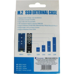 Кишеня зовнішня Dynamode M.2 SSD NVMe/SATA combo USB3.2 GEN2 Type-C aluminium black (DM-CAD-SSD10)
