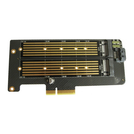 Контролер Dynamode 2х M.2 NVMe M-Key /SATA B-key SSD to PCI-E 3.0 x4/ x8/ x16, (PCI-Ex4- 2xM.2 MB-key)