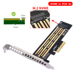 Контролер Dynamode M.2 SSD NVMe M-Key to PCI-E 3.0 x4/ x8/ x16, full profile br (PCI-Ex4- M.2 M-key)