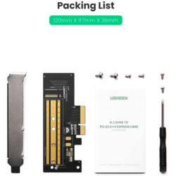 Контролер Ugreen PCI-E 3.0 for SSD M.2 (NVMe) x4 CM302 (70503)