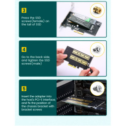 Контролер Ugreen PCI-E 3.0 for SSD M.2 NVMe + M.2 NGFF CM302 (70504)