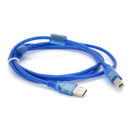 Кабель для принтера USB 2.0 AM/BM 1.5m 2x ferrite transparent Voltronic (YT-AM/BM-1.5T)