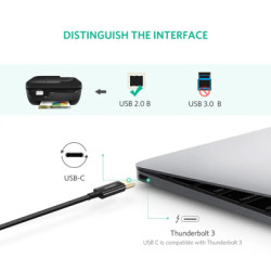 Кабель для принтера USB-C 2.0 to BM 2.0m US241 black Ugreen (50446)