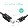 Кабель для принтера USB-C 2.0 to BM 2.0m US241 black Ugreen (50446)