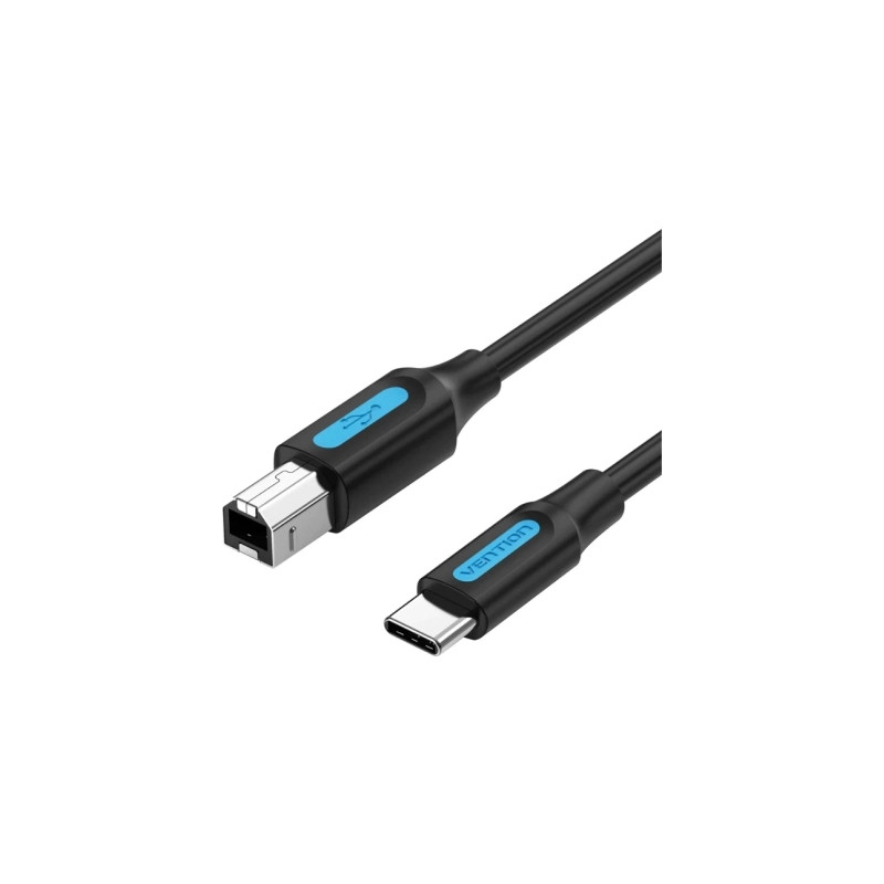 Кабель для принтера USB-C 2.0 to BM 1.5m 2A black Vention (CQUBG)