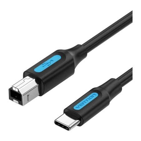 Кабель для принтера USB-C 2.0 to BM 1.5m 2A black Vention (CQUBG)