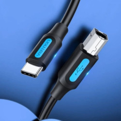 Кабель для принтера USB-C 2.0 to BM 1.5m 2A black Vention (CQUBG)