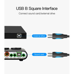 Кабель для принтера USB 2.0 AM/BM 1.0m black Vention (VAS-A16-B100)