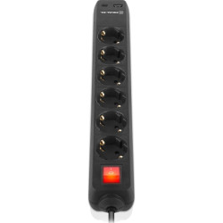 Мережевий фільтр живлення REAL-EL RS-PROTECT 605 3m, black (EL122300041)