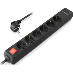 Мережевий фільтр живлення REAL-EL RS-PROTECT 605 3m, black (EL122300041)