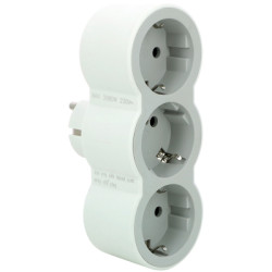 Мережевий розгалужувач Legrand СТАНДАРТ 3х2К+З фронтальні розетки , колір Білий/Сірий (694518)