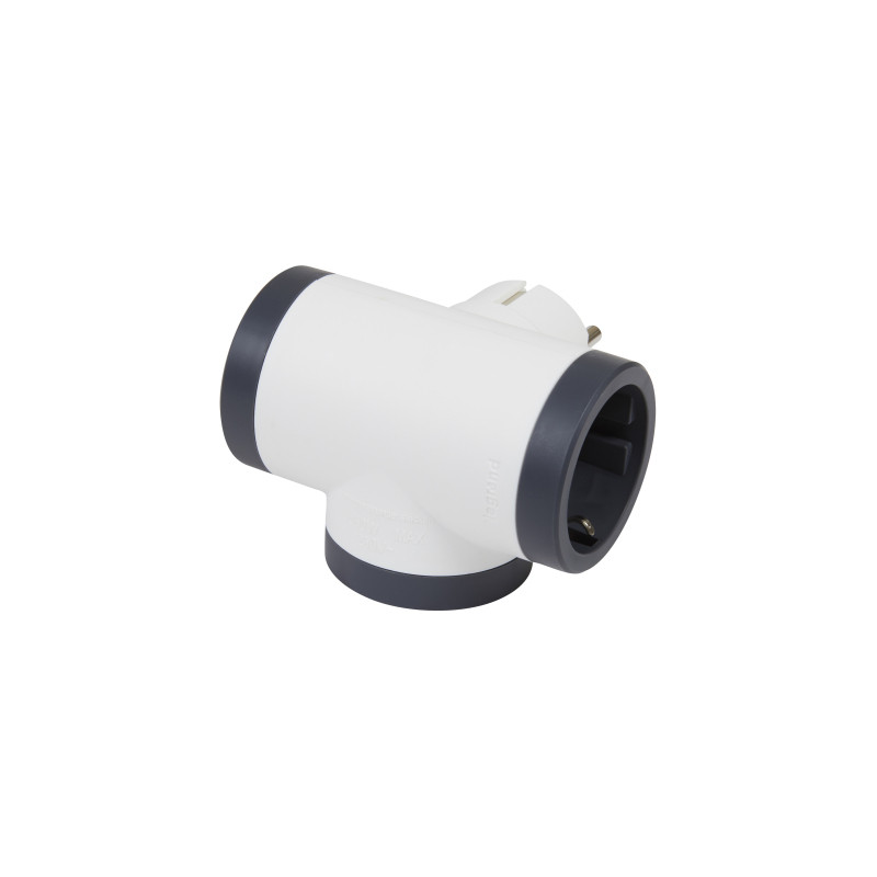 Мережевий розгалужувач Legrand ПРЕМІУМ 3х2К+З бокові розетки, колір Білий/Чорний (694520)