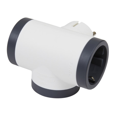 Мережевий розгалужувач Legrand ПРЕМІУМ 3х2К+З бокові розетки, колір Білий/Чорний (694520)