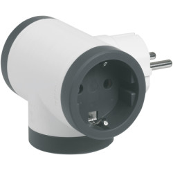 Мережевий розгалужувач Legrand ПРЕМІУМ 3х2К+З бокові розетки, колір Білий/Чорний (694520)