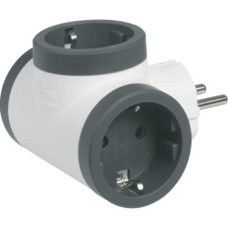 Мережевий розгалужувач Legrand ПРЕМІУМ 3х2К+З бокові розетки, колір Білий/Чорний (694520)