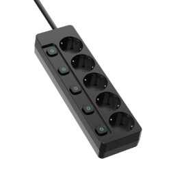 Мережевий фільтр живлення ColorWay CW-PSEA52SBK 5 розеток2м (CW-PSEA52SBK)