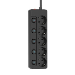 Мережевий фільтр живлення ColorWay CW-PSEA52SBK 5 розеток2м (CW-PSEA52SBK)