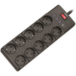 Мережевий фільтр живлення 2E 2E-SP10M3USBBK 3m (2E-SP10M3USBBK)