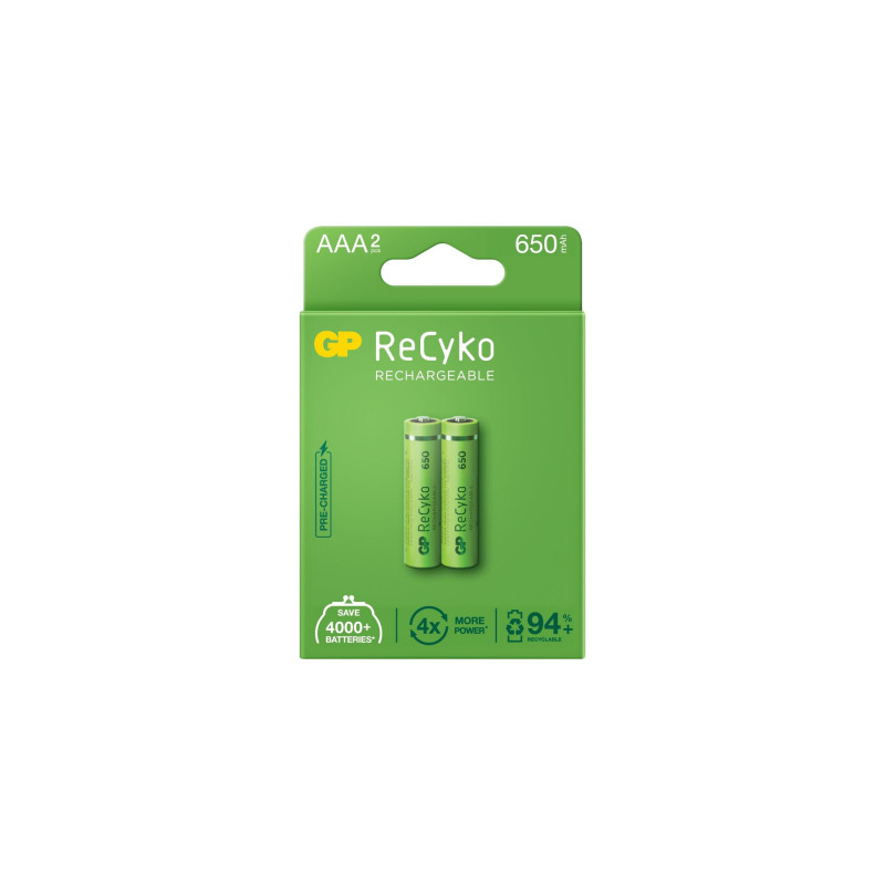 Акумулятор Gp AAA 65AAAHCE-EB2 Recyko 650 mAh * 2 (65AAAHCE / 4891199186677)