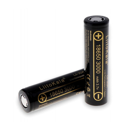 Акумулятор 18650 3000mAh Li-Ion, (2850-3250mah), 3.7V (2.75-4.2V), Blac Liitokala (Lii-30A)