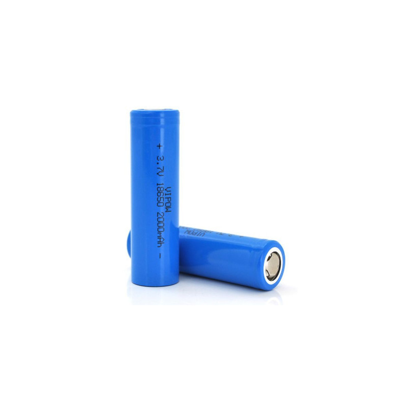 Акумулятор 18650 2000mAh, FlatTop, 3.7V, Blue Vipow (ICR18650-2000mAhFT)