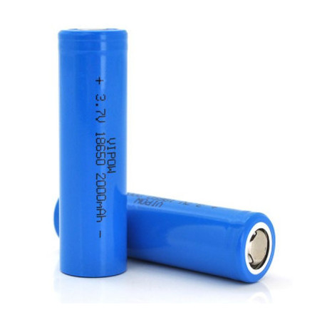 Акумулятор 18650 2000mAh, FlatTop, 3.7V, Blue Vipow (ICR18650-2000mAhFT)