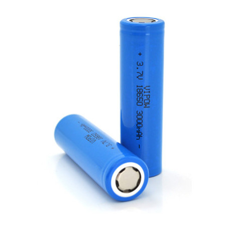 Акумулятор 18650 3000mAh, FlatTop, 3.7V, Blue Vipow (ICR18650-3000mAhFT)