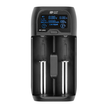 Зарядний пристрій для акумуляторів PowerPlant PP-UM2 (Ni-Mh, Ni-Cd, Li-ion, LiFePO4 / input DC 5V/2A) (AA620180)