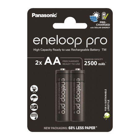 Акумулятор Panasonic AA Eneloop 2500mAh Pro NI-MH * 2 (BK-3HCDE/2CP)