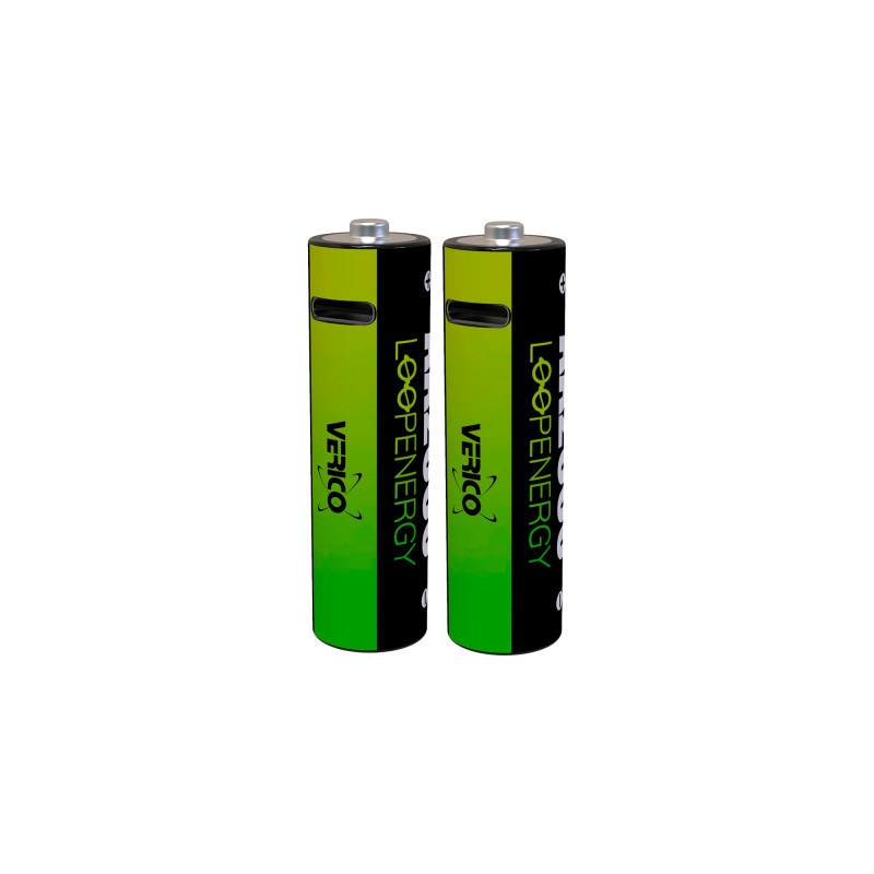 Акумулятор Verico AA USB Type-C 1700mAh 1.5V Li-ion * 2 (LoopEnergy) (1UDBT-A1WEA2-NN)