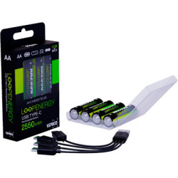 Акумулятор Verico AA USB Type-C 1700mAh 1.5V Li-ion * 4 (LoopEnergy) (1UDBT-A1WEAC-NN)