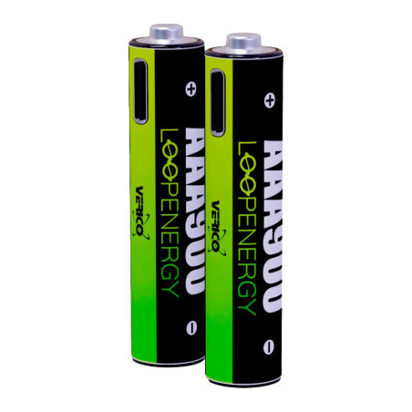 Акумулятор Verico AAA USB Type-C 600mAh 1.5V Li-ion * 2 (LoopEnergy) (1UDBT-A2WEB2-NN)