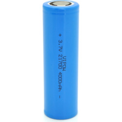 Акумулятор 21700 4000mAh, 3.7V, Blue, FlatTop Vipow (ICR21700-4000mAhFT / 31078)
