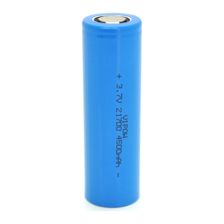 Акумулятор 21700 4500mAh, 3.7V, Blue, FlatTop Vipow (ICR21700-4500mAhFT / 31079)