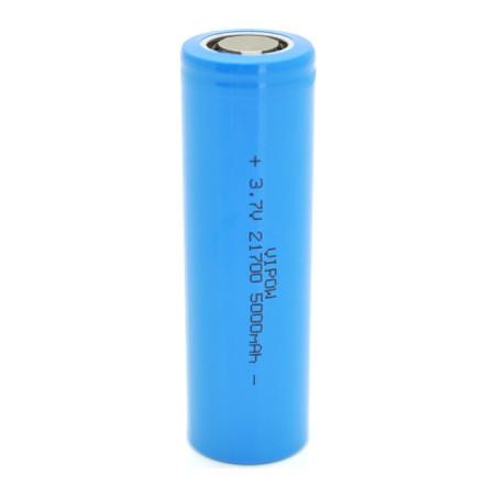 Акумулятор 21700 5000mAh, 3.7V, Blue, FlatTop Vipow (ICR21700-5000mAhFT / 31080)