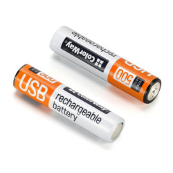Акумулятор ColorWay AAА USB-С 590 mAh 1.5V (2шт) (Li-Polymer) (CW-UBAAA-09)