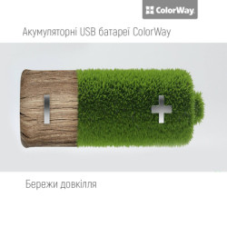 Акумулятор ColorWay AAА USB-С 590 mAh 1.5V (2шт) (Li-Polymer) (CW-UBAAA-09)