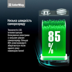 Акумулятор Крона USB-С 390 mAh 9V (Li-Polymer) ColorWay (CW-UB9V-06)