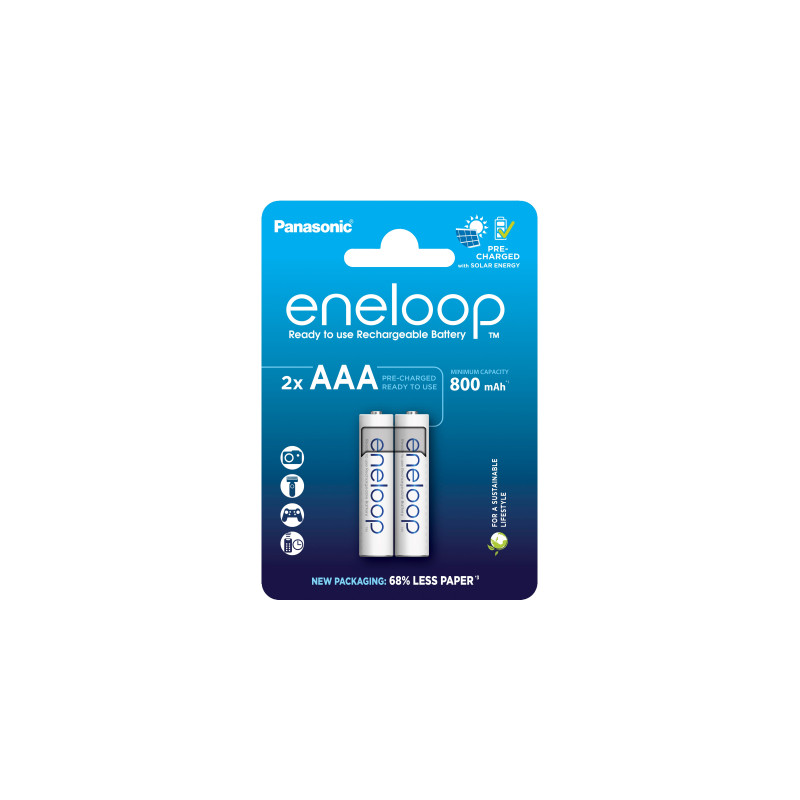 Акумулятор Panasonic AAA Eneloop 800mAh NI-MH * 2 (BK-4MCDE/2CP)