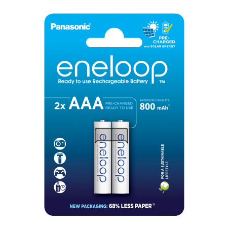 Акумулятор Panasonic AAA Eneloop 800mAh NI-MH * 2 (BK-4MCDE/2CP)