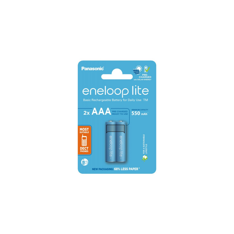 Акумулятор Panasonic AAA Eneloop 550mAh Lite NI-MH * 2 (BK-4LCCE/2CP)