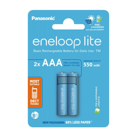 Акумулятор Panasonic AAA Eneloop 550mAh Lite NI-MH * 2 (BK-4LCCE/2CP)
